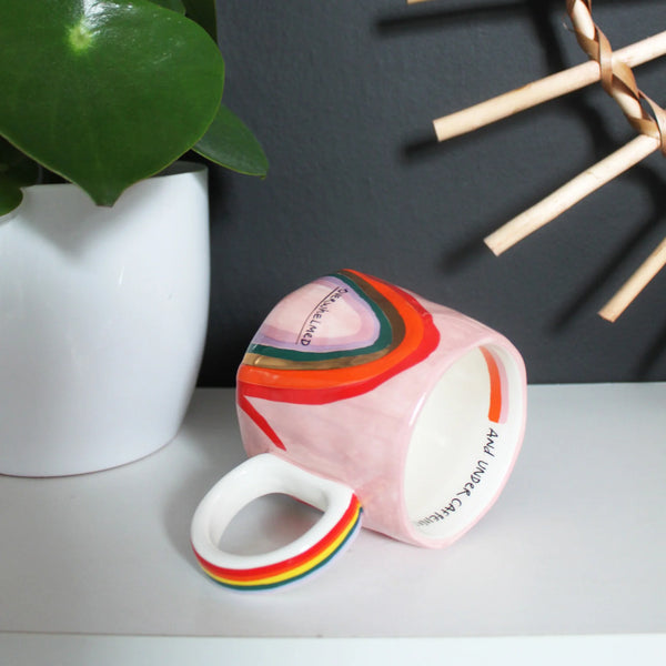 Small Talk 'Overwhelmed' Rainbow Mug