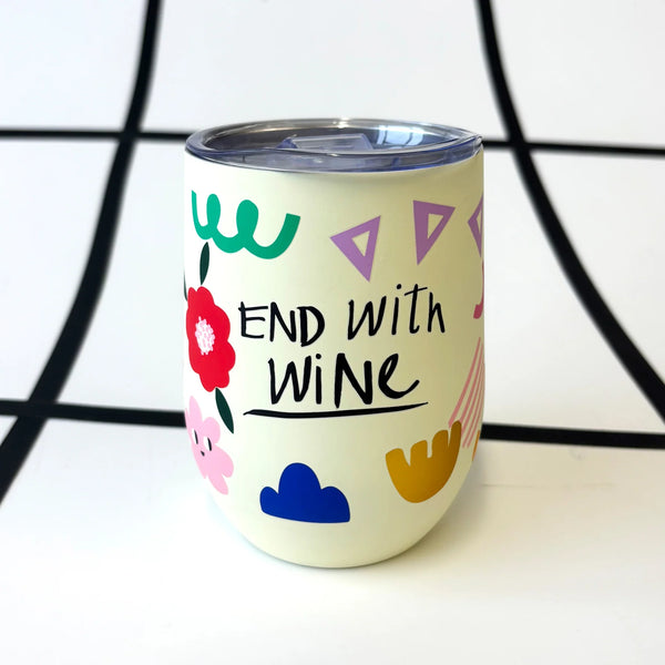 Small Talk Travel Mug | Start with Coffee, End with Wine
