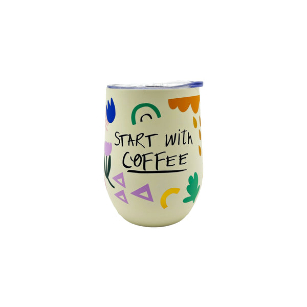 Small Talk Travel Mug | Start with Coffee, End with Wine