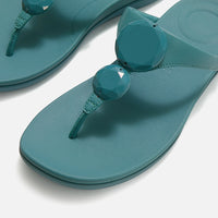 Fitflop|SOLAY Glossy-Disc Toe-Post Sandals Teal