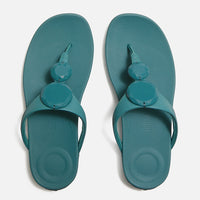Fitflop|SOLAY Glossy-Disc Toe-Post Sandals Teal
