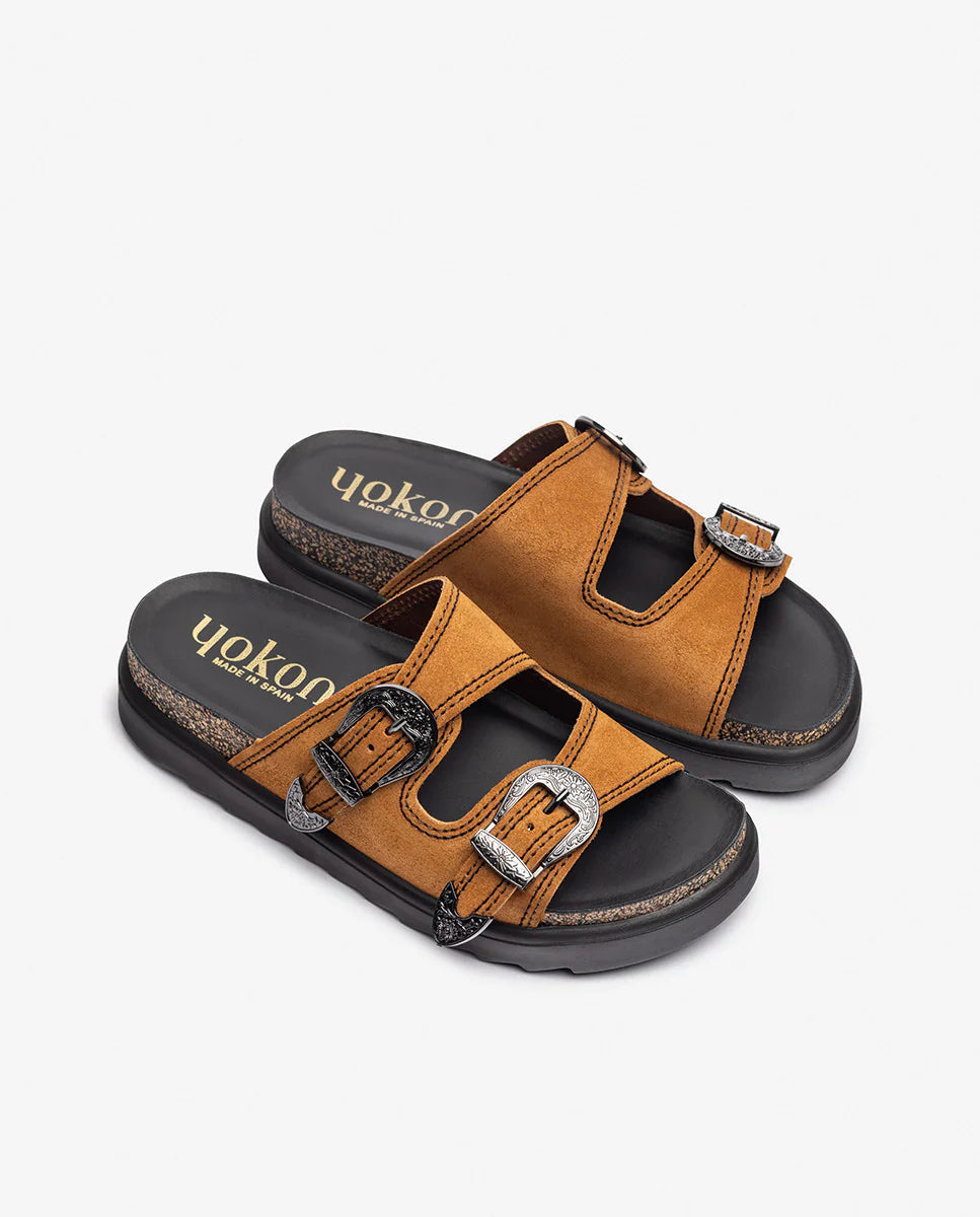 Yokono | Tunez-253 | Slip On Chunky Sandal | Tan