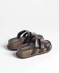 Yokono | Oca-125 | Platform Slip On Sandal | Dark Brown
