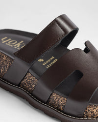 Yokono | Oca-125 | Platform Slip On Sandal | Dark Brown