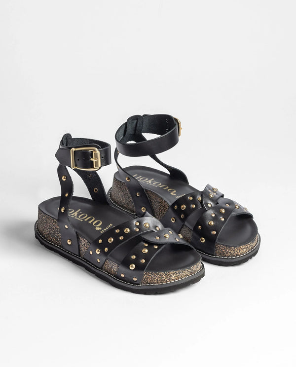 Yokono | OCA 262 | Platform Studded Sandal | Black
