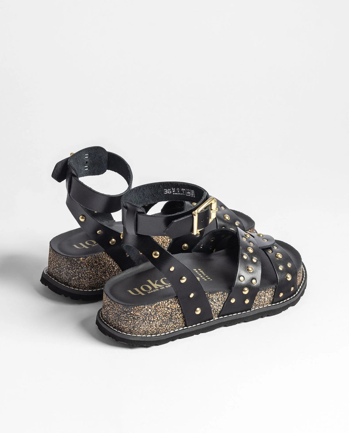 Yokono | OCA 262 | Platform Studded Sandal | Black