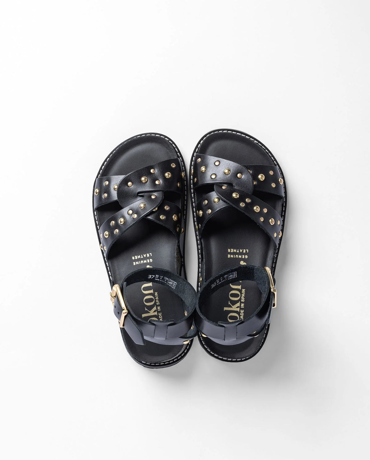 Yokono | OCA 262 | Platform Studded Sandal | Black