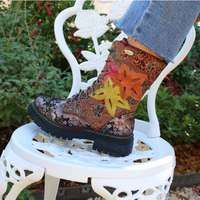 Laura Vita | Kandyo 83 Chunky Lace Up Boot | Brown Multi