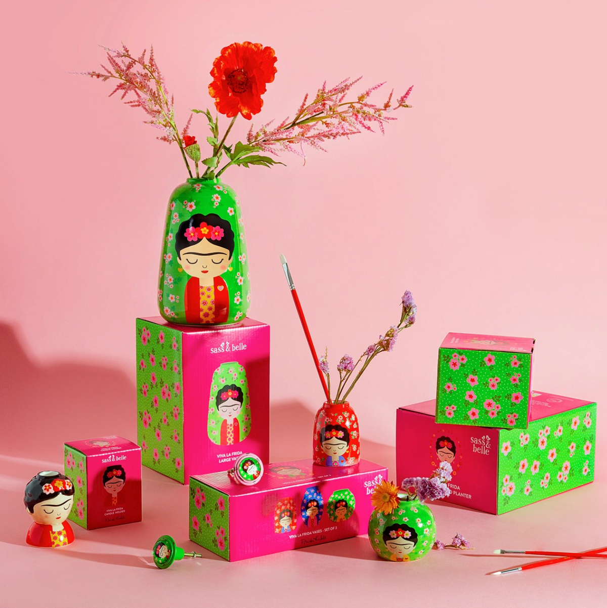 Floral Frida Vases - Set of 3