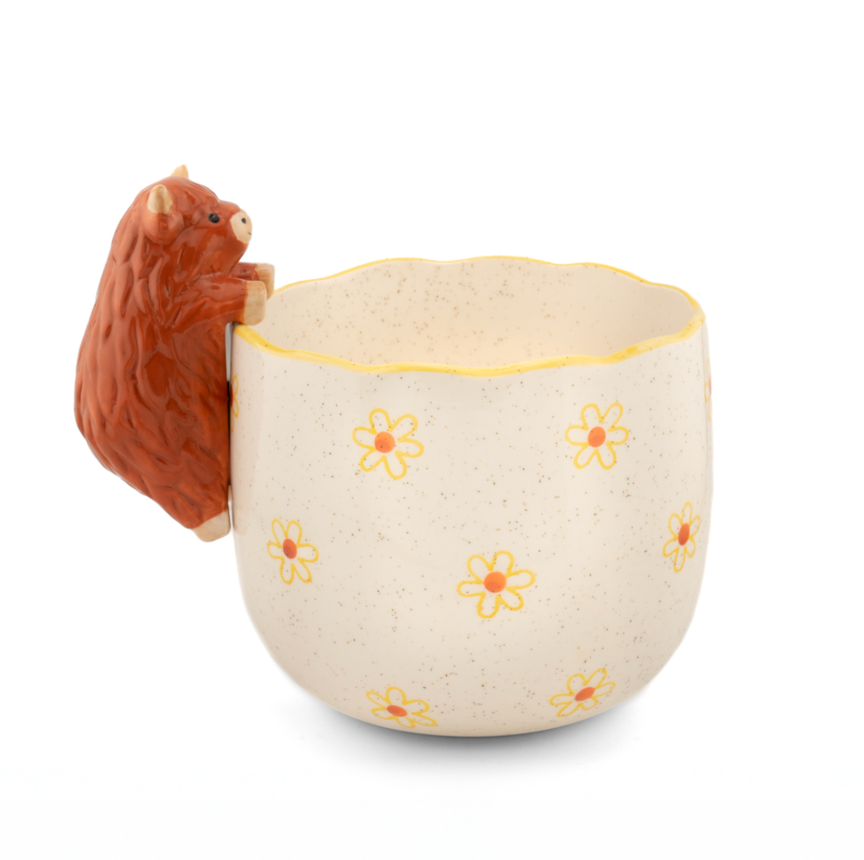 Peeking Highland Cow Planter