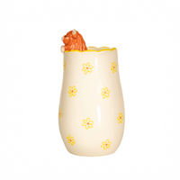 Highland Cow Peeking Vase
