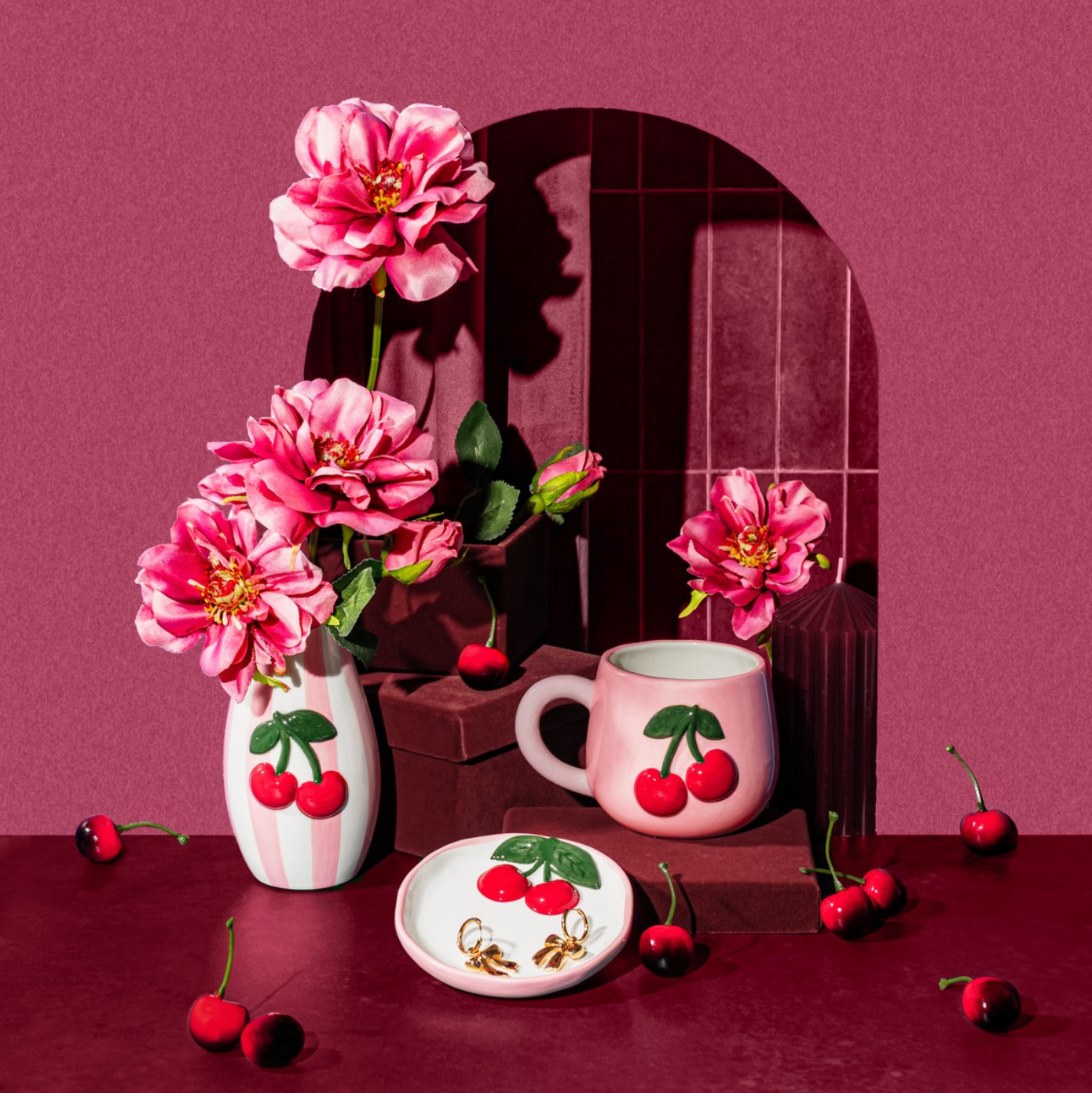 Handpainted Cherry Mug