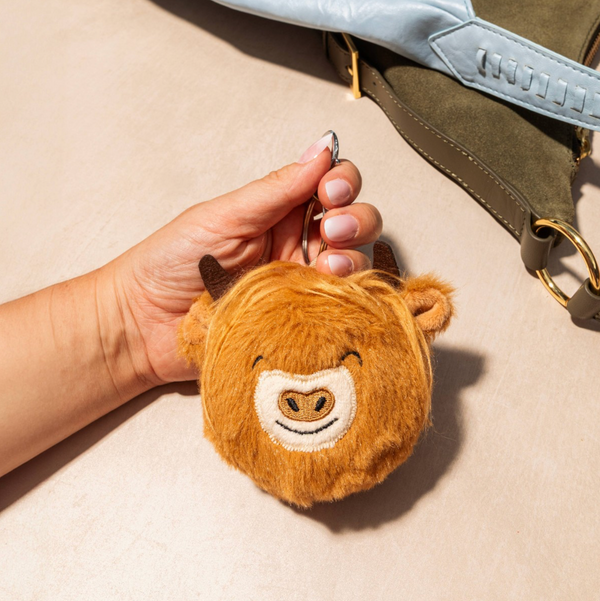 Flossie Highland Cow Stress Ball Bag Charm