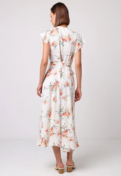 Floral Wrap Maxi Dress | White Multi