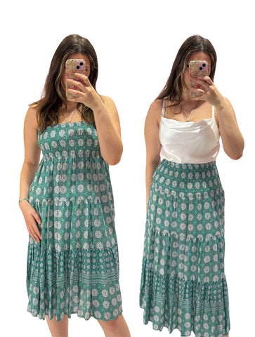 Louisa Printed 2-in-1 Dress and Skirt | Jade Boho Print