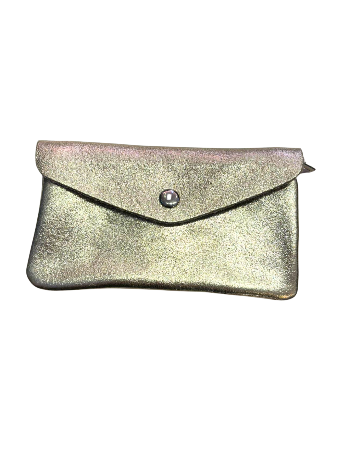 Large Metallic Leather Purse | Gold