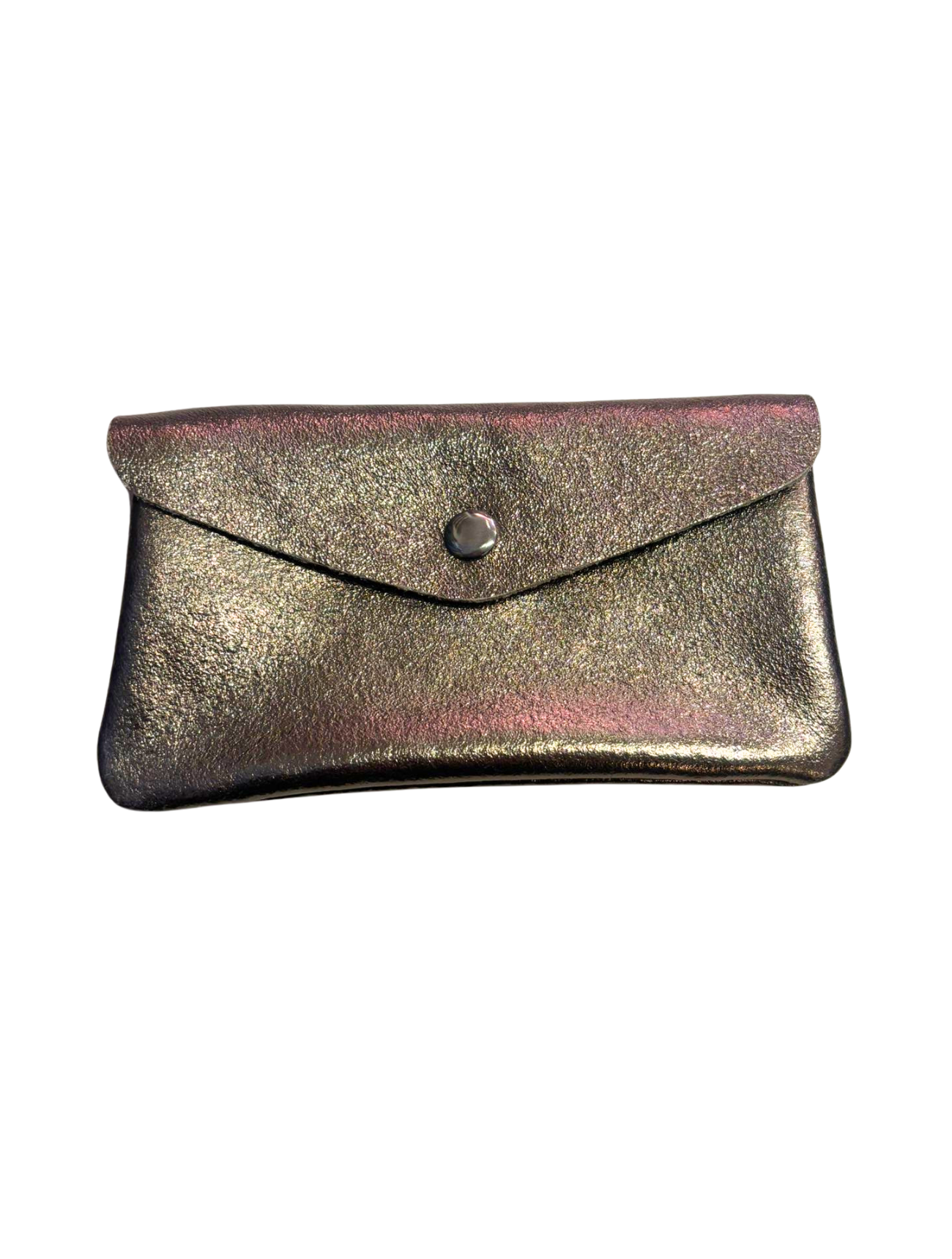 Large Metallic Leather Purse | Bronze