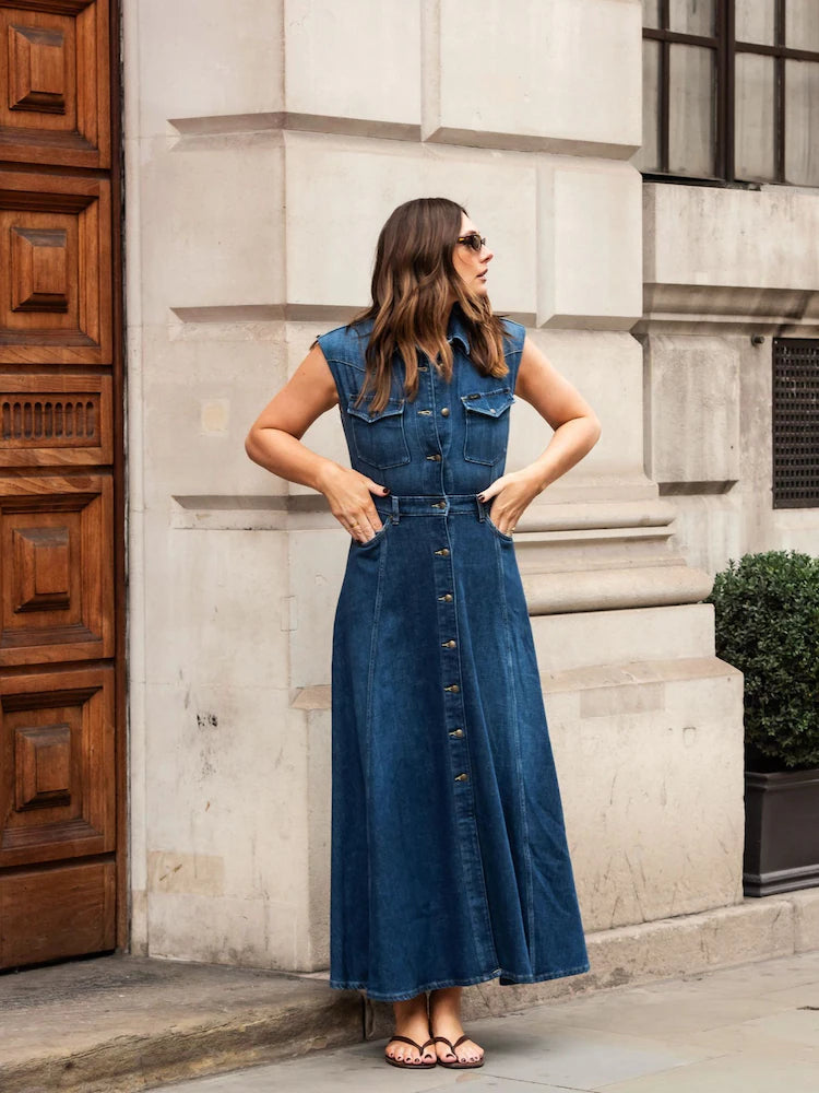 Lee Western Denim Maxi Dress | Blue
