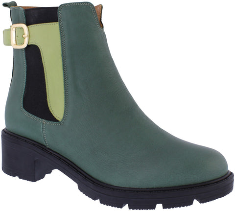 Adesso | Vonda Heeled Ankle Boot | Moss Green Multi