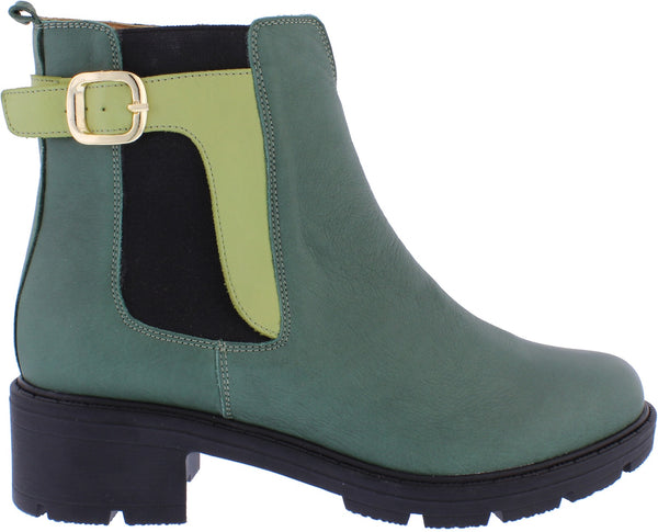 Adesso | Vonda Heeled Ankle Boot | Moss Green Multi