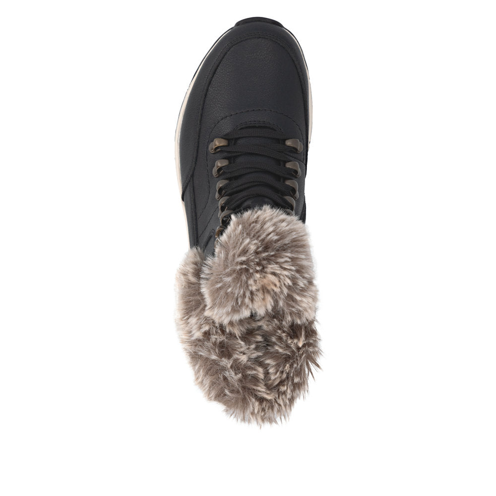 Rieker Tex | W0063-00 Lambswool Lined Walking Boot | Black