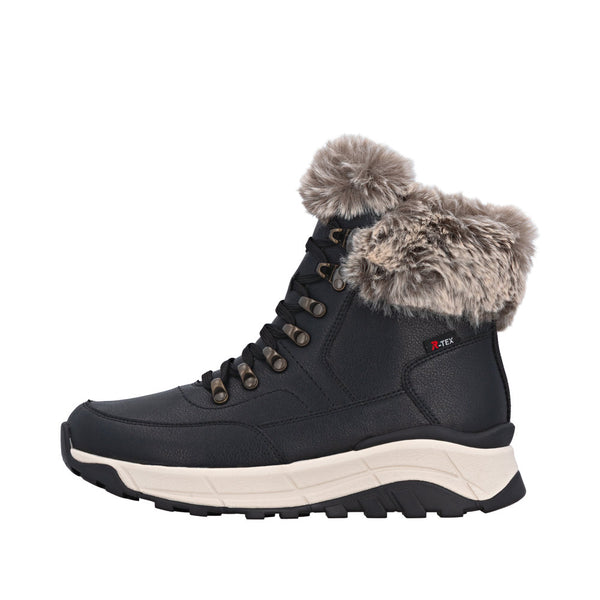Rieker Tex | W0063-00 Lambswool Lined Walking Boot | Black