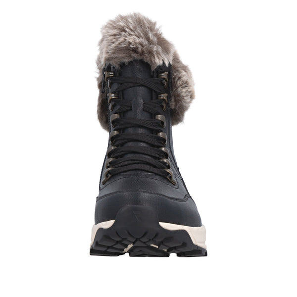 Rieker Tex | W0063-00 Lambswool Lined Walking Boot | Black