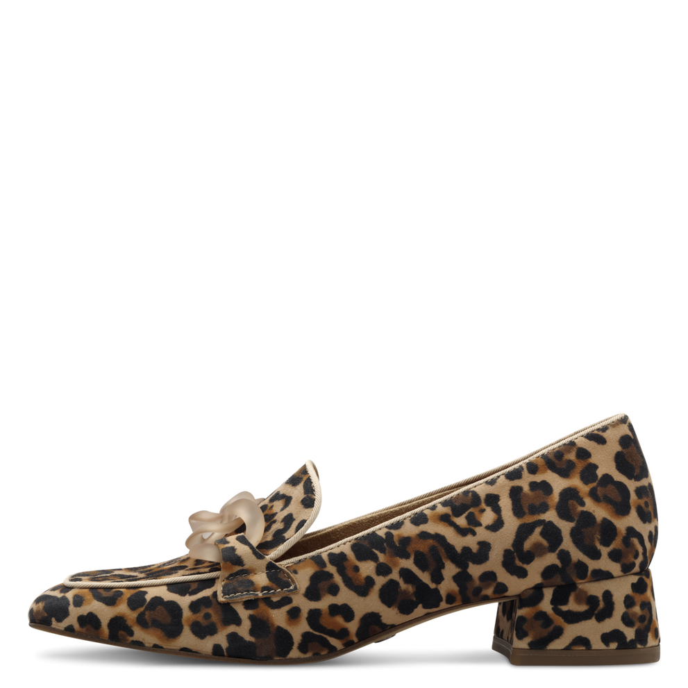 Tamaris | Leopard Heeled Loafer | 24305