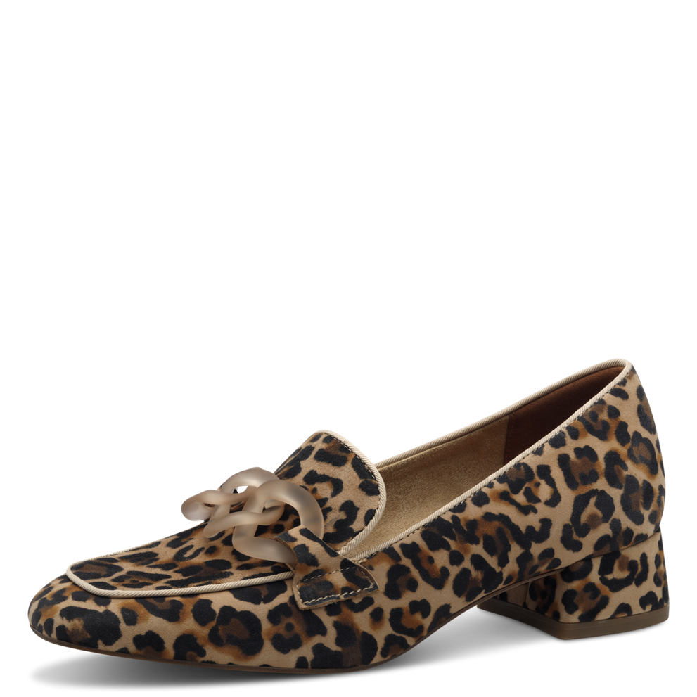 Tamaris | Leopard Heeled Loafer | 24305