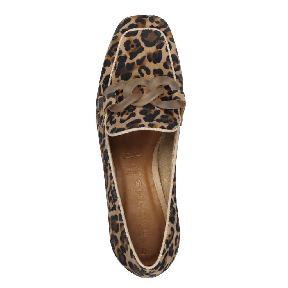 Tamaris | Leopard Heeled Loafer | 24305
