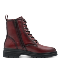 Tamaris | Leather Lace Up Ankle Boot | 25230 | Red