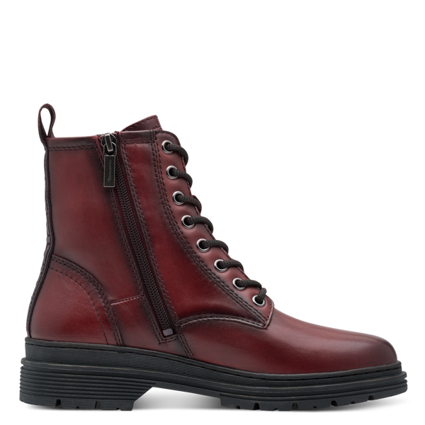 Tamaris | Leather Lace Up Ankle Boot | 25230 | Red