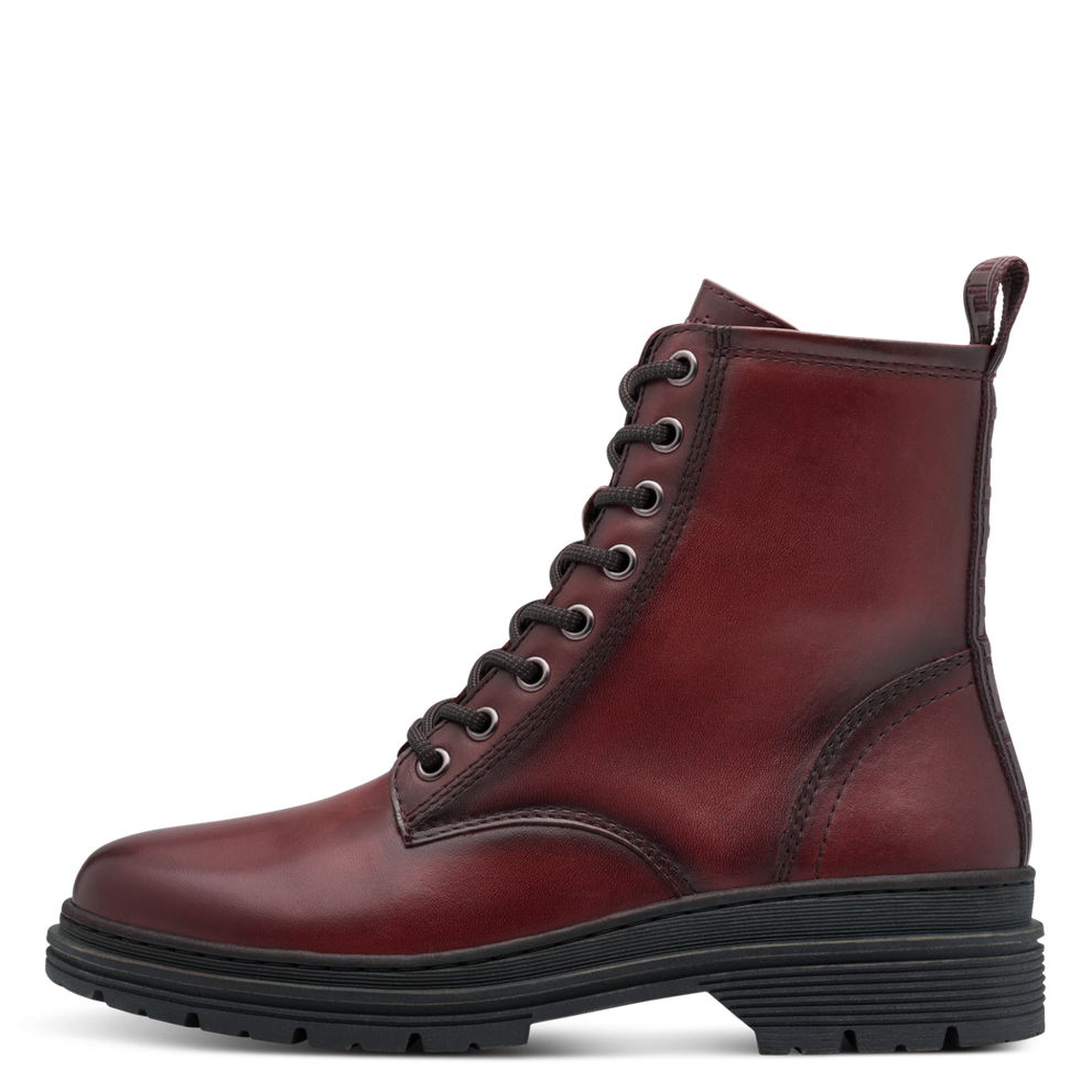 Tamaris | Leather Lace Up Ankle Boot | 25230 | Red