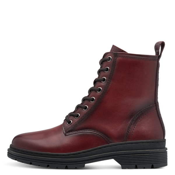 Tamaris | Leather Lace Up Ankle Boot | 25230 | Red