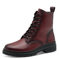 Tamaris | Leather Lace Up Ankle Boot | 25230 | Red