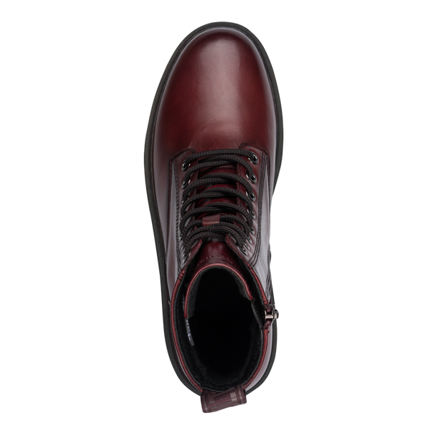 Tamaris | Leather Lace Up Ankle Boot | 25230 | Red