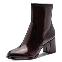 Tamaris | Patent Heeled Ankle Boot | 25357 | Merlot