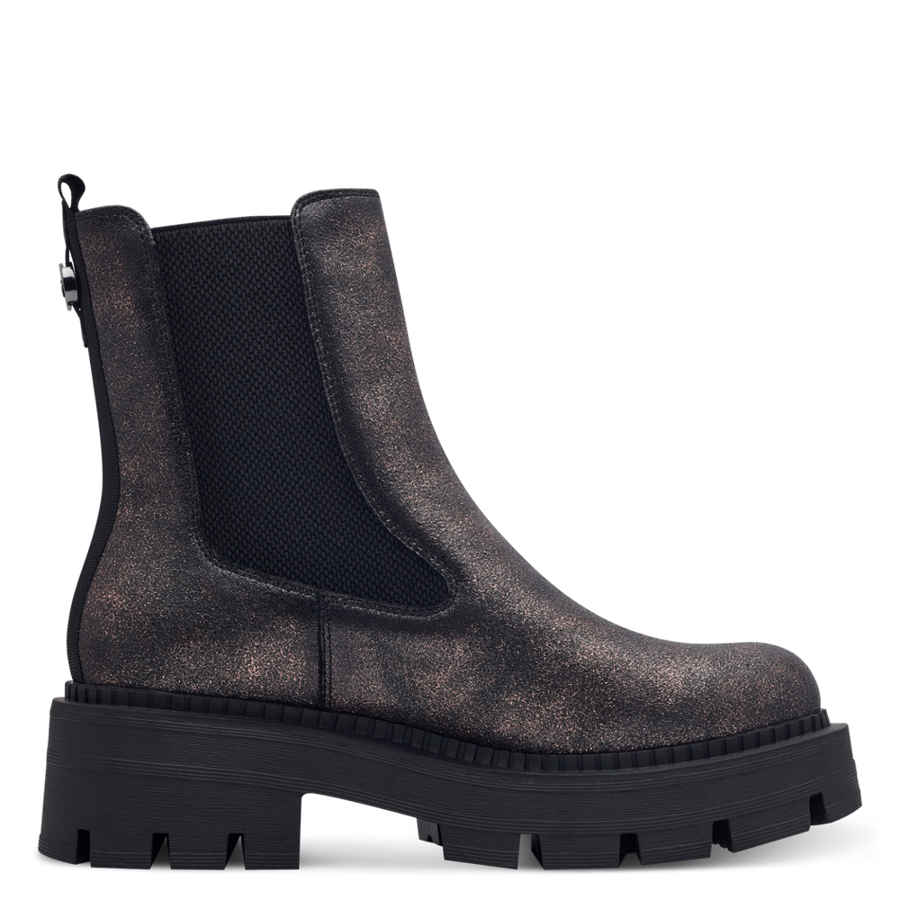 Tamaris VEGAN Chunky Metallic Ankle Boot | 25485 | Bronze
