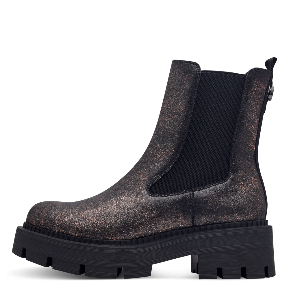 Tamaris VEGAN Chunky Metallic Ankle Boot | 25485 | Bronze