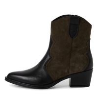 Tamaris | Two Tone Leather Cowboy Boot | 25702 | Black/Olive
