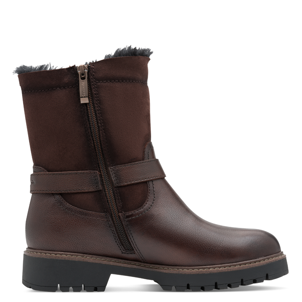Tamaris | Fur Lined Biker Boot | 26820 | Mocca (Brown)