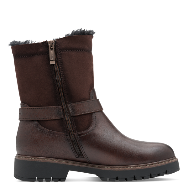 Tamaris | Fur Lined Biker Boot | 26820 | Mocca (Brown)