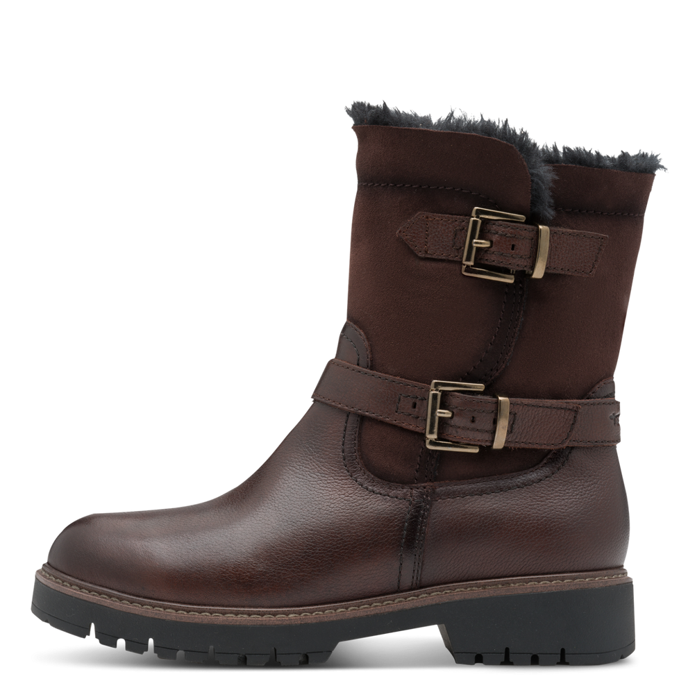 Tamaris | Fur Lined Biker Boot | 26820 | Mocca (Brown)
