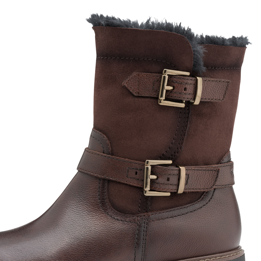 Tamaris | Fur Lined Biker Boot | 26820 | Mocca (Brown)