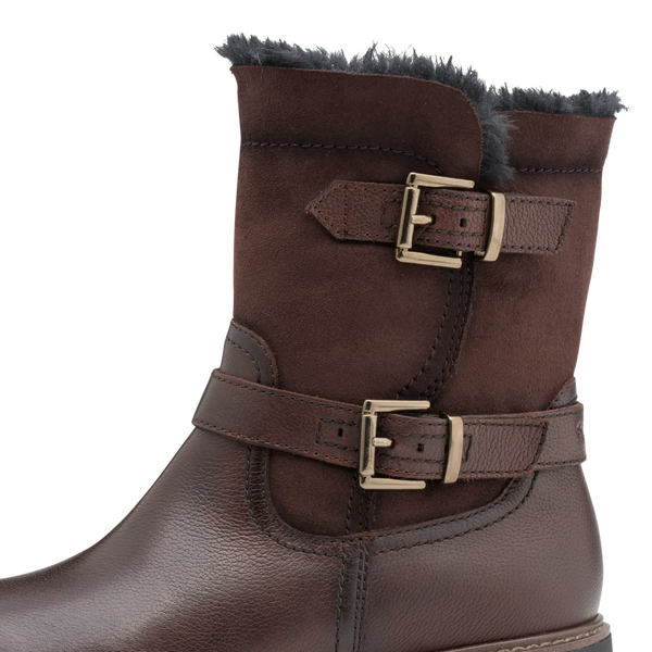 Tamaris | Fur Lined Biker Boot | 26820 | Mocca (Brown)