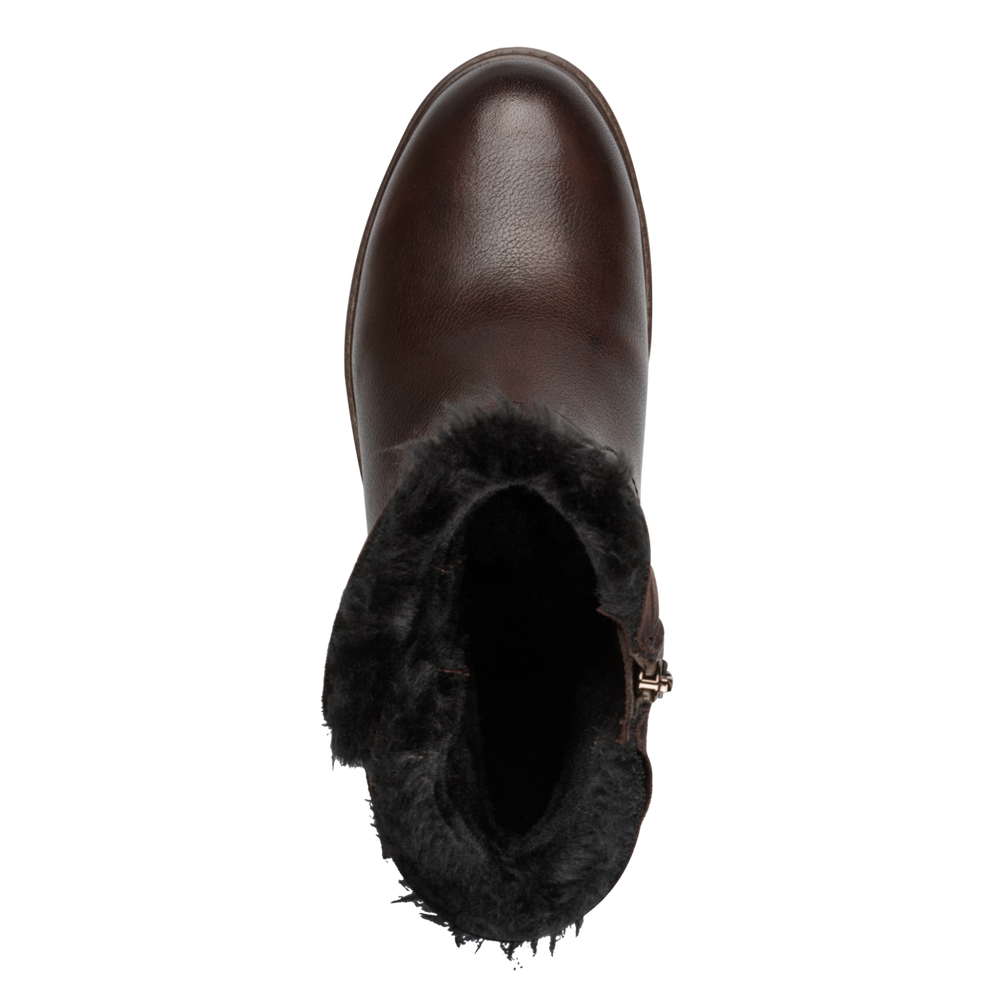 Tamaris | Fur Lined Biker Boot | 26820 | Mocca (Brown)