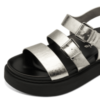 Tamaris | VEGAN Chunky Metallic Flatform Sandal | 28401 | Platinum