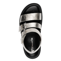 Tamaris | VEGAN Chunky Metallic Flatform Sandal | 28401 | Platinum
