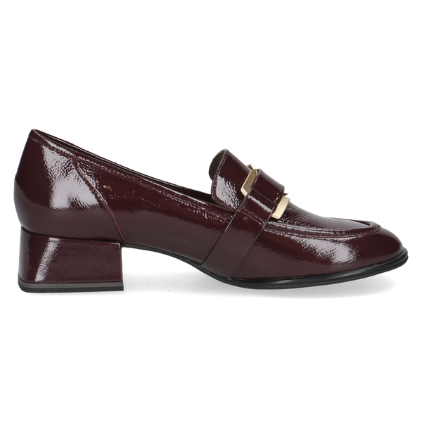 Caprice | Patent Low Heeled Loafer | 24303 | Bordeaux