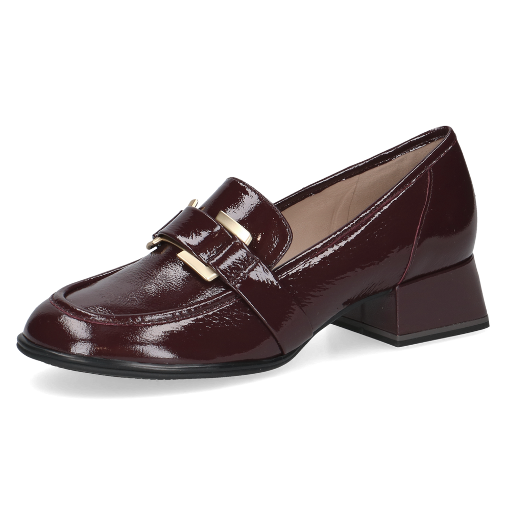Caprice | Patent Low Heeled Loafer | 24303 | Bordeaux